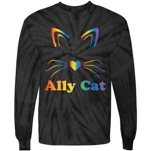 LGBTQ + Ally Cat LGBTQ Ally Cat Pride Tie-Dye Long Sleeve Shirt