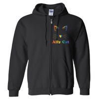 LGBTQ + Ally Cat LGBTQ Ally Cat Pride Full Zip Hoodie