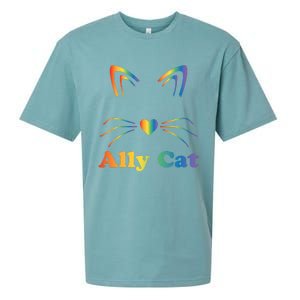 LGBTQ + Ally Cat LGBTQ Ally Cat Pride Sueded Cloud Jersey T-Shirt