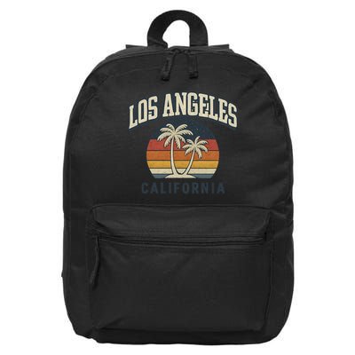 Los Angeles California Retro 16 in Basic Backpack