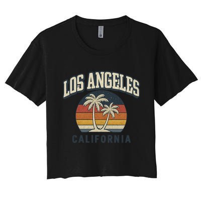 Los Angeles California Retro Women's Crop Top Tee