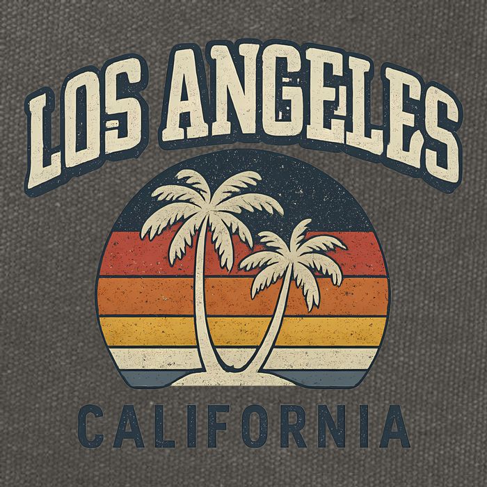 Los Angeles California Retro Cotton Canvas Backpack