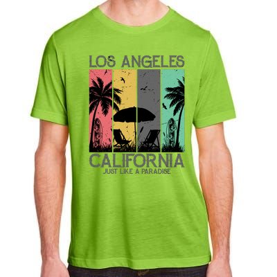 Los Angeles California Just Like A Paradise Retro Adult ChromaSoft Performance T-Shirt