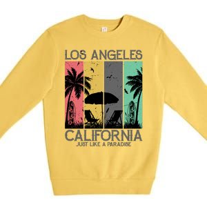 Los Angeles California Just Like A Paradise Retro Premium Crewneck Sweatshirt