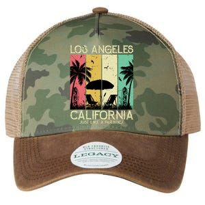 Los Angeles California Just Like A Paradise Retro Legacy Tie Dye Trucker Hat