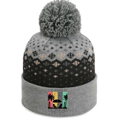 Los Angeles California Just Like A Paradise Retro The Baniff Cuffed Pom Beanie