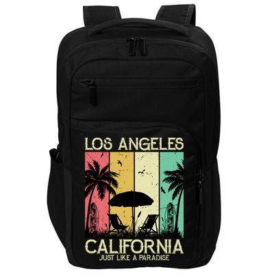 Los Angeles California Just Like A Paradise Retro Impact Tech Backpack
