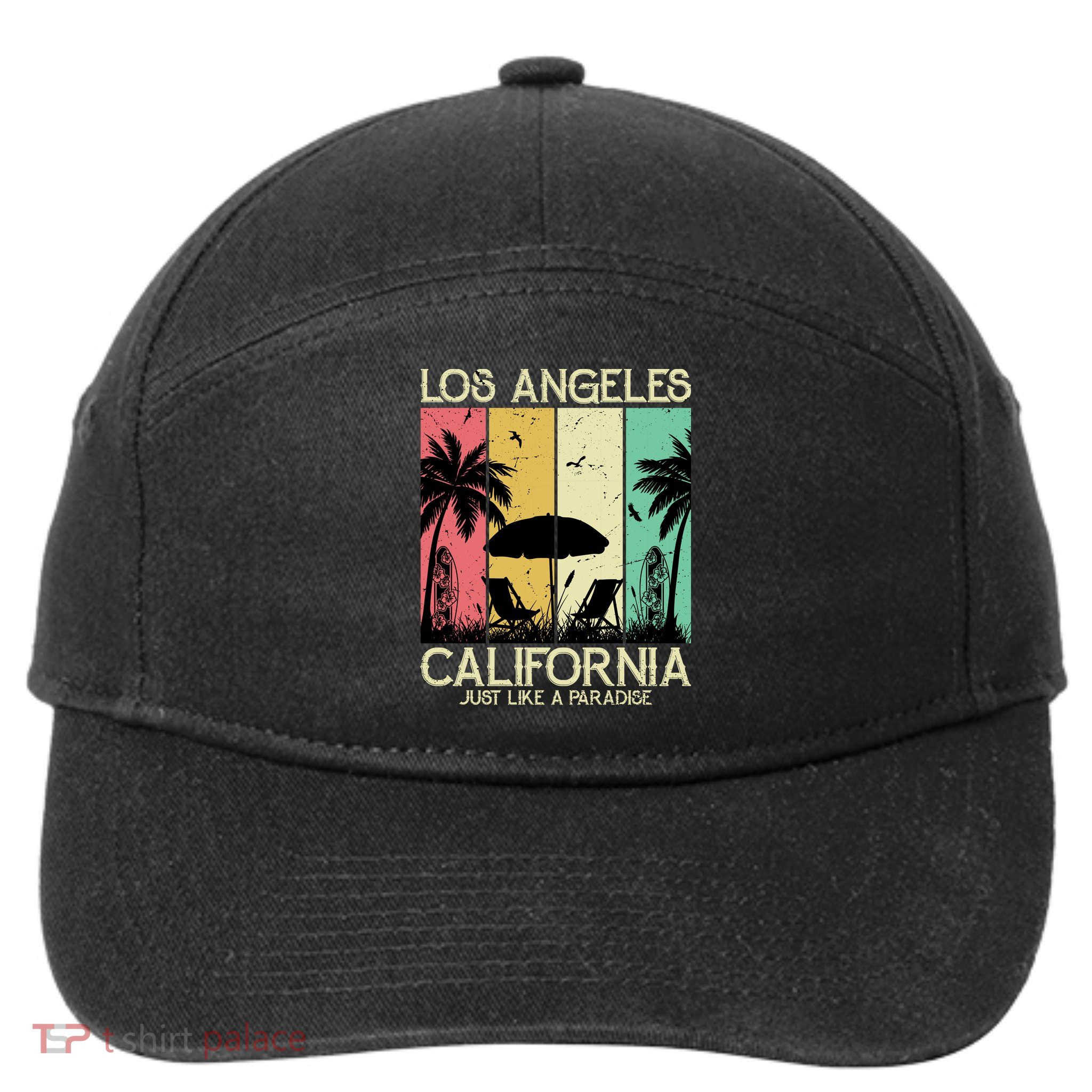 Los Angeles California Just Like A Paradise Retro 7-Panel Snapback Hat