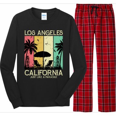 Los Angeles California Just Like A Paradise Retro Long Sleeve Pajama Set