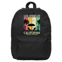 Los Angeles California Just Like A Paradise Retro 16 in Basic Backpack