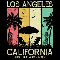 Los Angeles California Just Like A Paradise Retro 16 in Basic Backpack