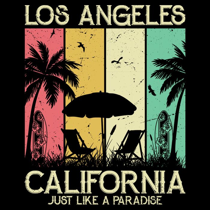 Los Angeles California Just Like A Paradise Retro 16 in Basic Backpack