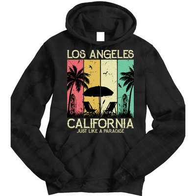 Los Angeles California Just Like A Paradise Retro Tie Dye Hoodie