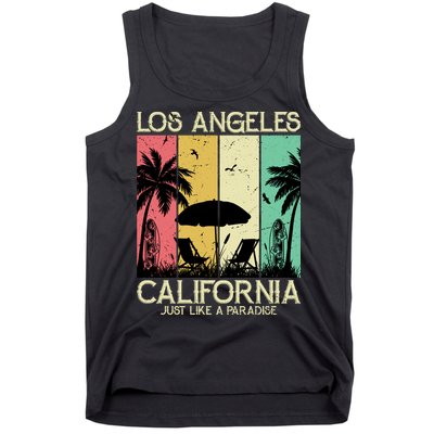 Los Angeles California Just Like A Paradise Retro Tank Top