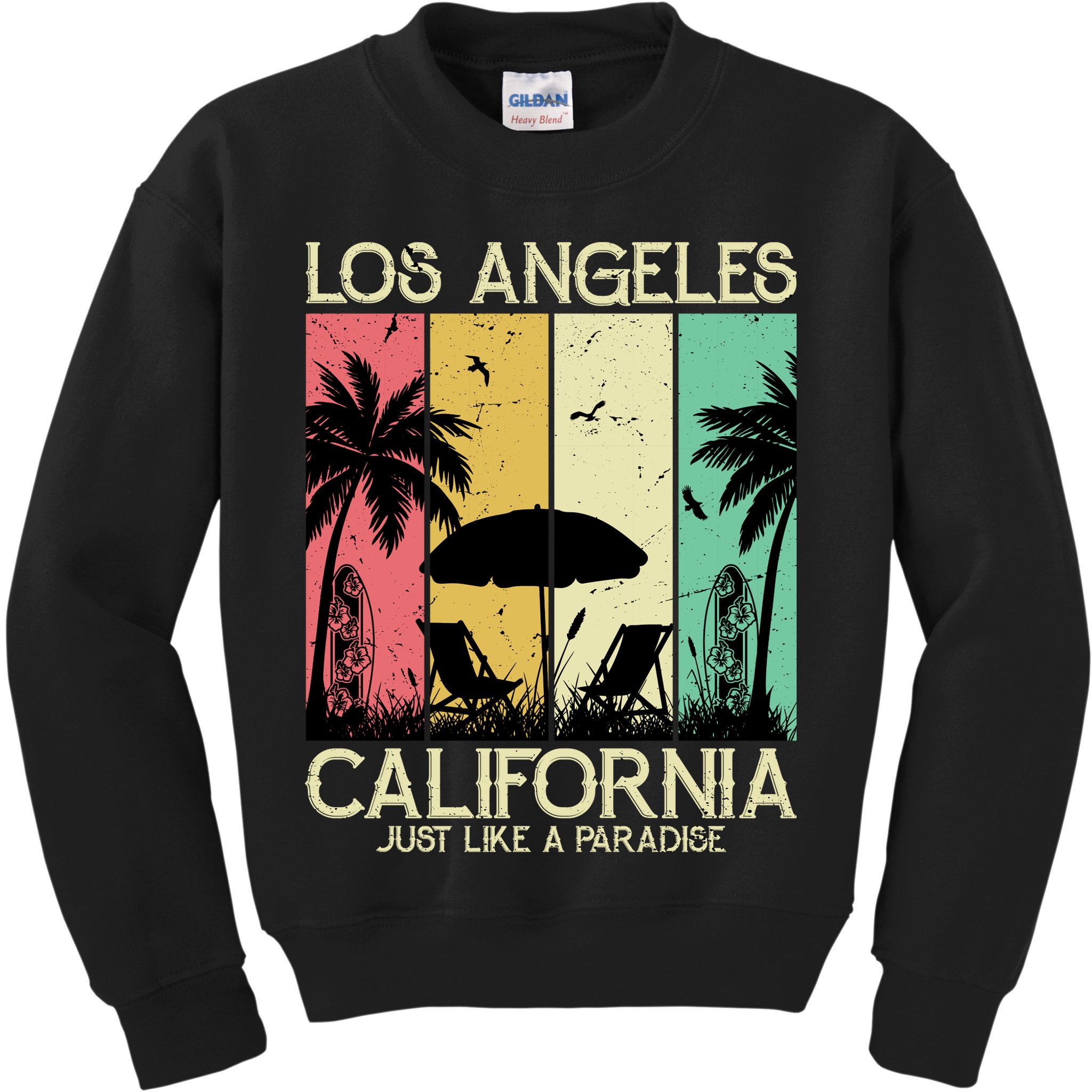 Los Angeles California Just Like A Paradise Retro Kids Sweatshirt