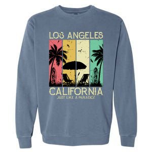 Los Angeles California Just Like A Paradise Retro Garment-Dyed Sweatshirt