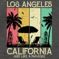 Los Angeles California Just Like A Paradise Retro Vector Backpack