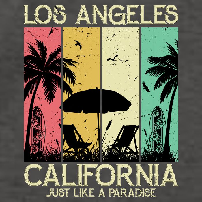 Los Angeles California Just Like A Paradise Retro Vector Backpack