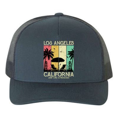 Los Angeles California Just Like A Paradise Retro Yupoong Adult 5-Panel Trucker Hat