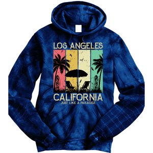 Los Angeles California Just Like A Paradise Retro Tie Dye Hoodie