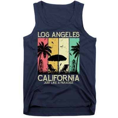 Los Angeles California Just Like A Paradise Retro Tank Top