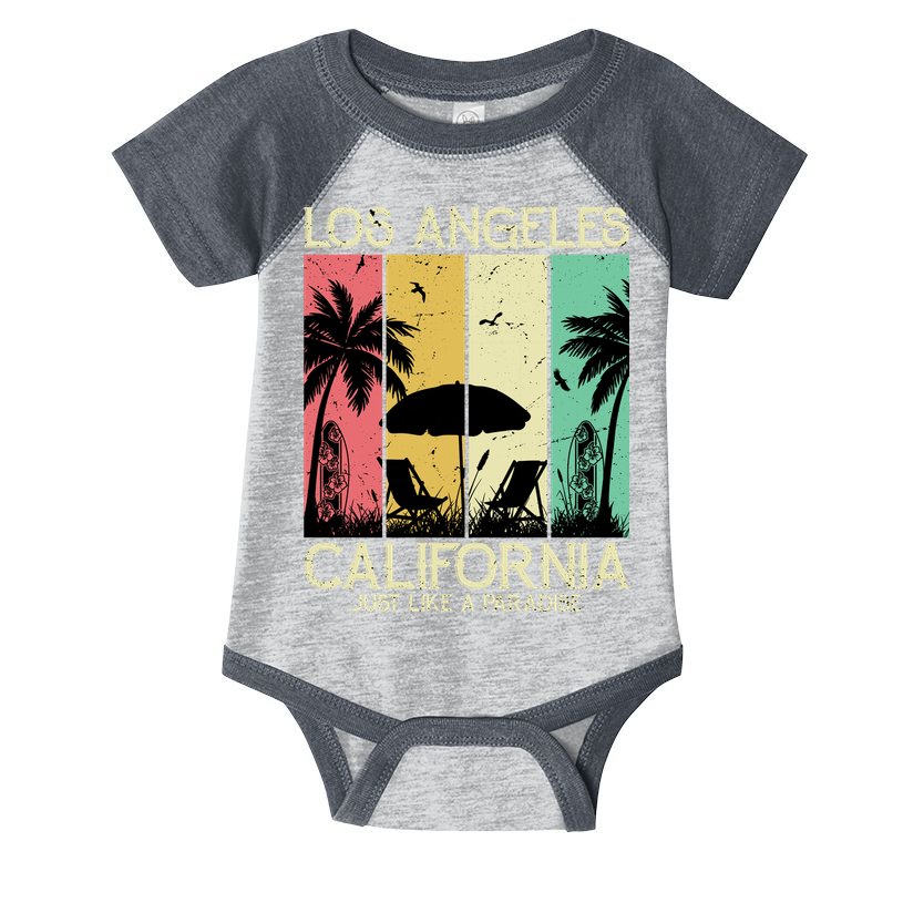 Los Angeles California Just Like A Paradise Retro Infant Baby Jersey Bodysuit