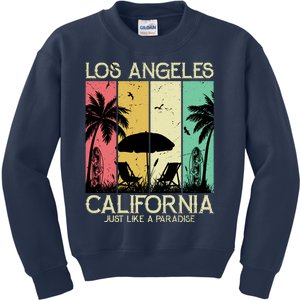 Los Angeles California Just Like A Paradise Retro Kids Sweatshirt