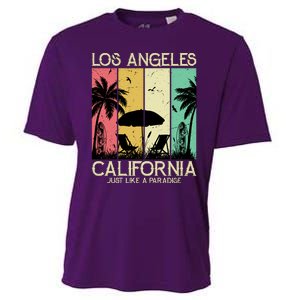 Los Angeles California Just Like A Paradise Retro Cooling Performance Crew T-Shirt