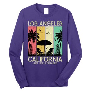 Los Angeles California Just Like A Paradise Retro Long Sleeve Shirt