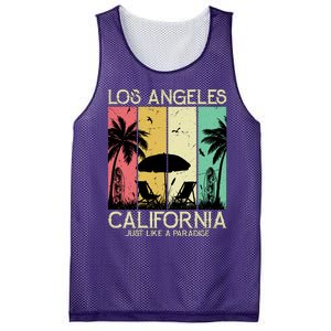 Los Angeles California Just Like A Paradise Retro Mesh Reversible Basketball Jersey Tank