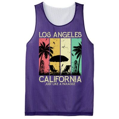 Los Angeles California Just Like A Paradise Retro Mesh Reversible Basketball Jersey Tank