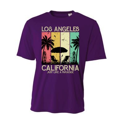 Los Angeles California Just Like A Paradise Retro Performance Sprint T-Shirt