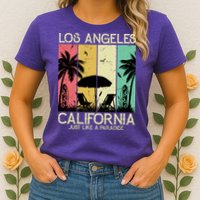 Los Angeles California Just Like A Paradise Retro Womens T-Shirt