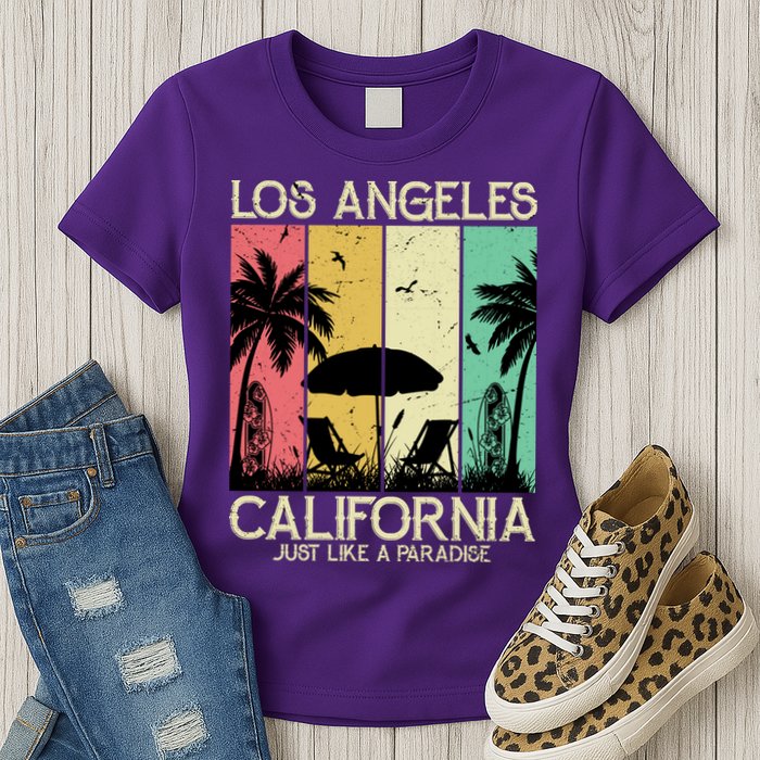 Los Angeles California Just Like A Paradise Retro Womens T-Shirt