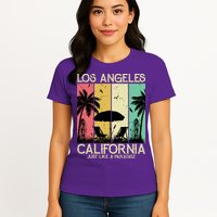 Los Angeles California Just Like A Paradise Retro Womens T-Shirt