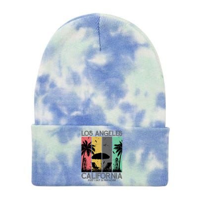 Los Angeles California Just Like A Paradise Retro Tie Dye 12in Knit Beanie