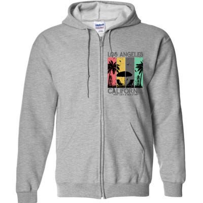 Los Angeles California Just Like A Paradise Retro Full Zip Hoodie