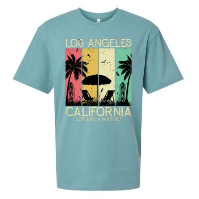 Los Angeles California Just Like A Paradise Retro Sueded Cloud Jersey T-Shirt