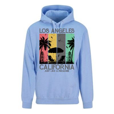 Los Angeles California Just Like A Paradise Retro Unisex Surf Hoodie