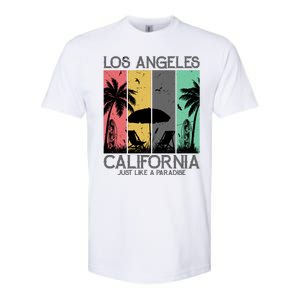 Los Angeles California Just Like A Paradise Retro Softstyle CVC T-Shirt