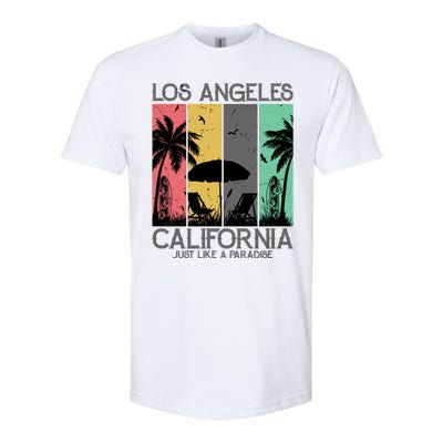 Los Angeles California Just Like A Paradise Retro Softstyle® CVC T-Shirt