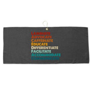 Laminate Advocate Caffeinate Educate SPED Special Education Large Microfiber Waffle Golf Towel