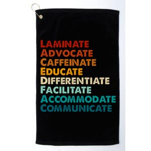 Laminate Advocate Caffeinate Educate SPED Special Education Platinum Collection Golf Towel