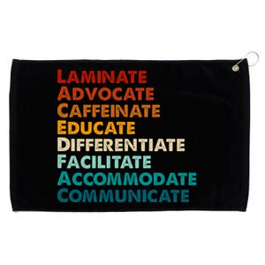 Laminate Advocate Caffeinate Educate SPED Special Education Grommeted Golf Towel