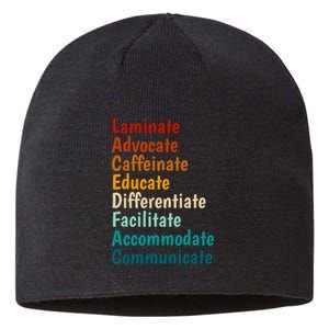 Laminate Advocate Caffeinate Educate SPED Special Education Sustainable Beanie