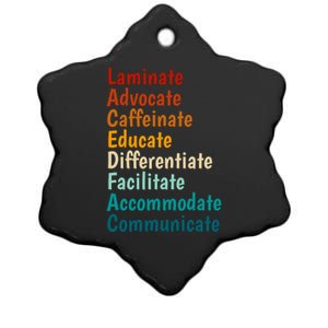 Laminate Advocate Caffeinate Educate SPED Special Education Ceramic Star Ornament