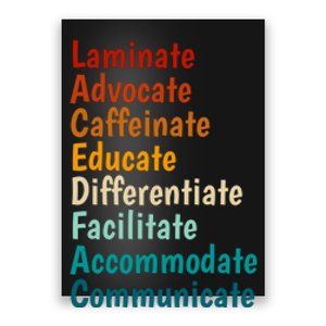 Laminate Advocate Caffeinate Educate SPED Special Education Poster