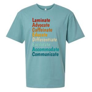 Laminate Advocate Caffeinate Educate SPED Special Education Sueded Cloud Jersey T-Shirt