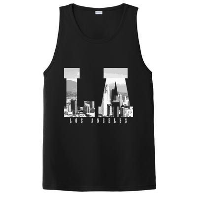 Los Angeles California La Skyline Pride Black White Vintage PosiCharge Competitor Tank