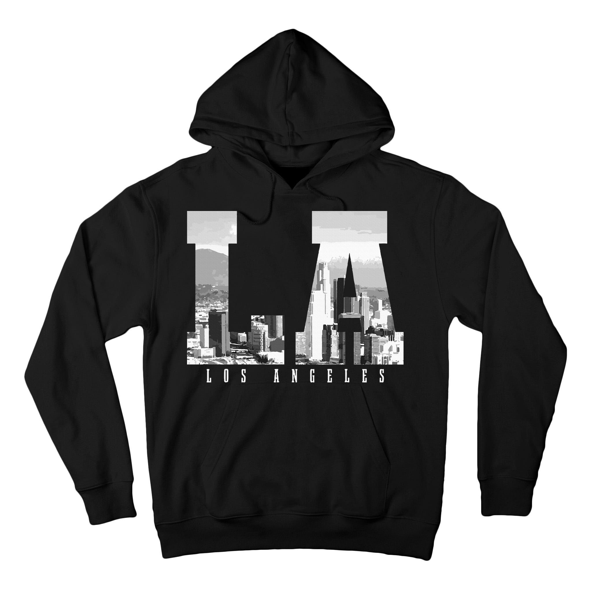 Los Angeles California La Skyline Pride Black White Vintage Tall Hoodie